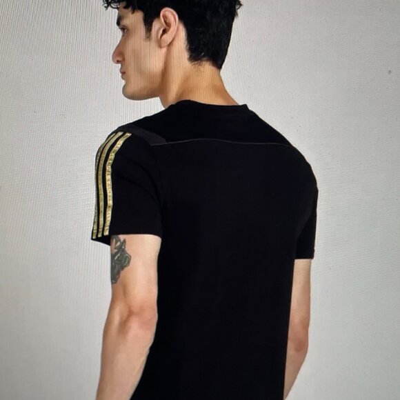Adidas Real Madrid Climalite Short Sleeve T-Shirt Black/Gold Mens 2XL - Picture 7 of 15